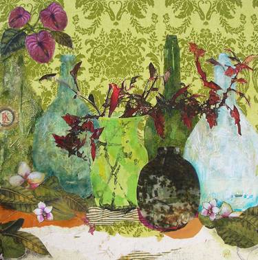 Original Expressionism Still Life Collage by Joanne Donnelly