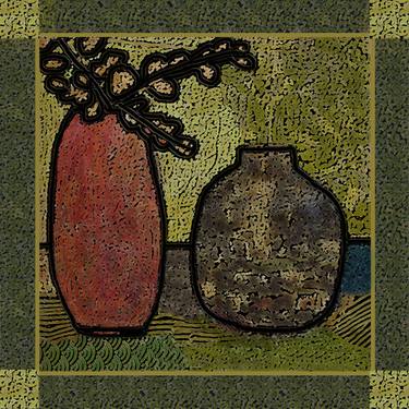 Original Art Deco Still Life Collage by Joanne Donnelly