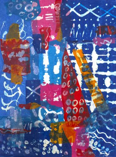 Original Abstract Expressionism Cities Collage by Joanne Donnelly