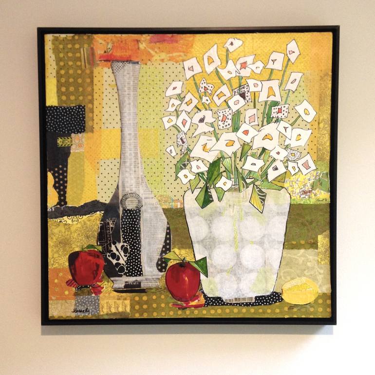 Original Modern Still Life Collage by Joanne Donnelly