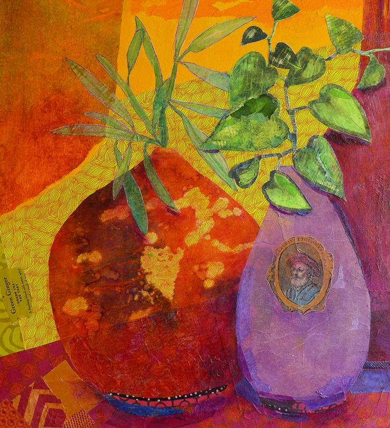 Original Expressionism Still Life Collage by Joanne Donnelly