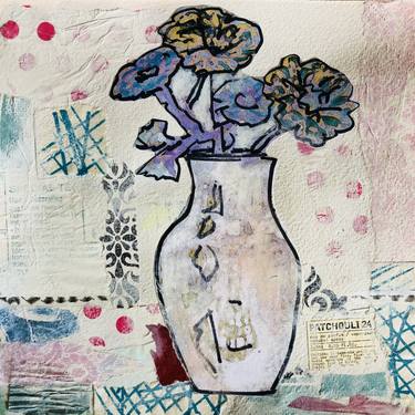 Original Fine Art Still Life Collage by Joanne Donnelly