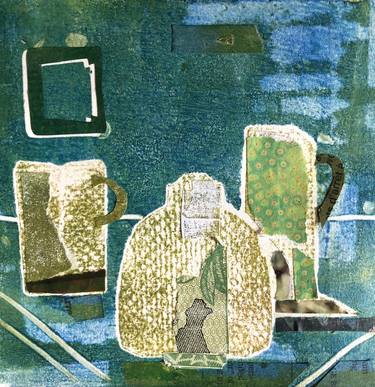 Original Expressionism Still Life Collage by Joanne Donnelly