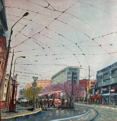 Original Conceptual Cities Painting by Veronika Vorontsova