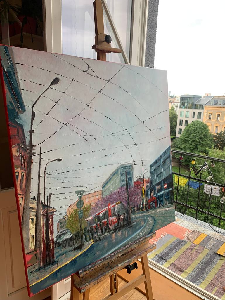 Original Conceptual Cities Painting by Veronika Vorontsova
