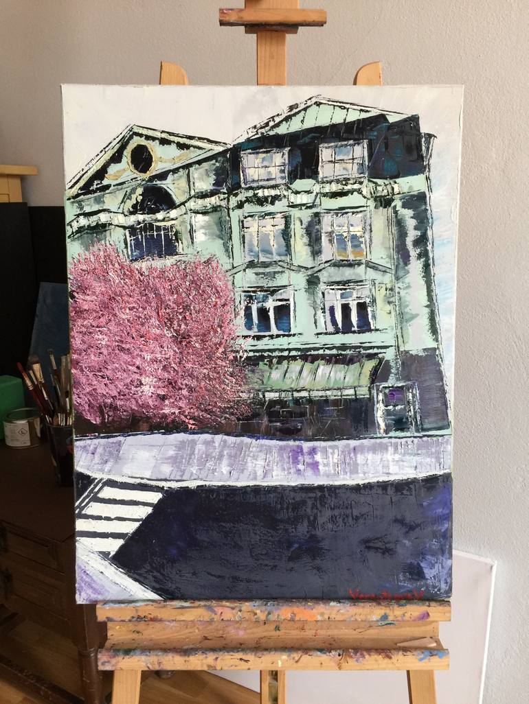 Original Abstract Architecture Painting by Veronika Vorontsova
