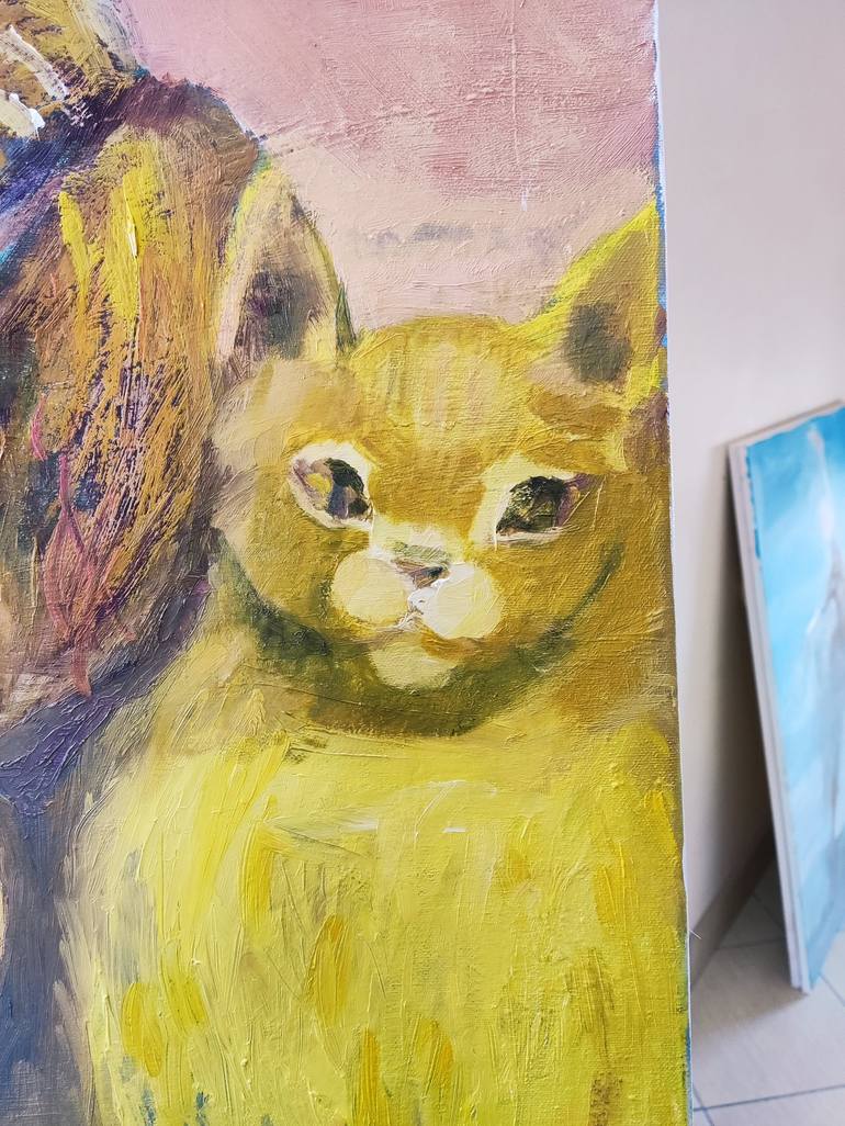Original Cats Painting by Aldona Zając