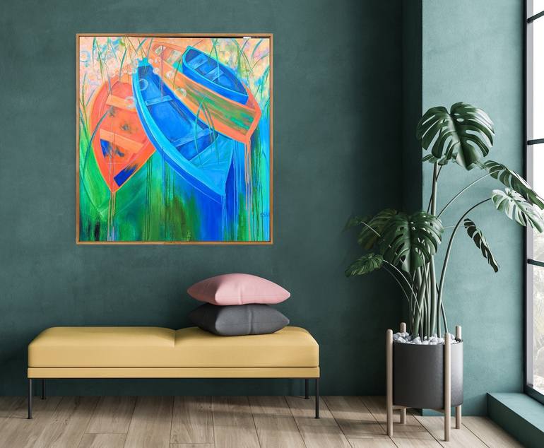 Original Contemporary Boat Painting by Vera Saiko