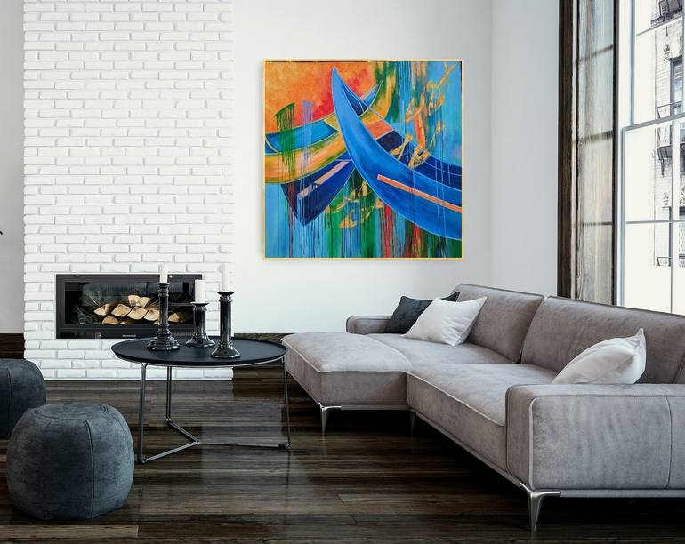 Original Contemporary Boat Painting by Vera Saiko