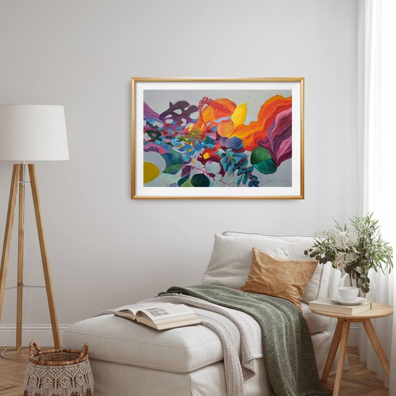 Original Abstract Expressionism Abstract Painting by Vera Saiko