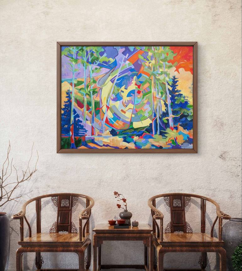 Original Abstract Landscape Painting by Vera Saiko