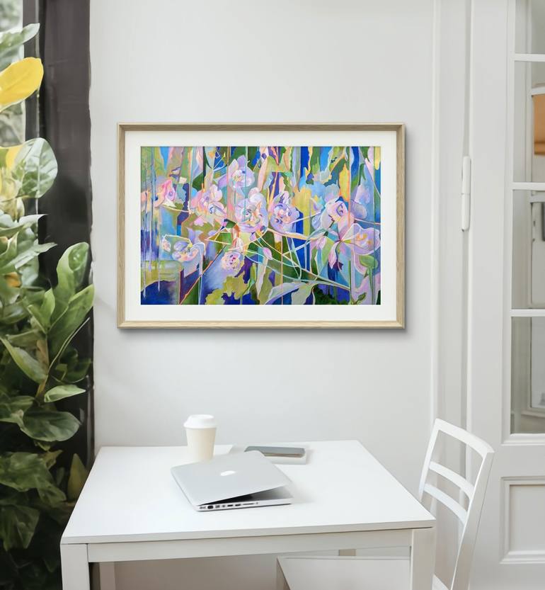 Original Abstract Expressionism Floral Painting by Vera Saiko