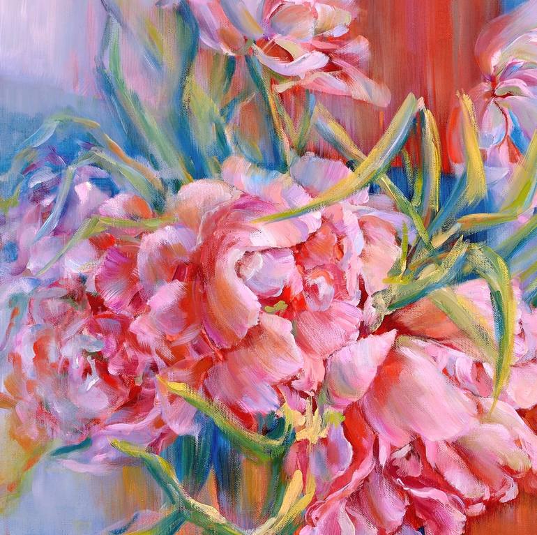 Original Impressionism Floral Painting by Vera Saiko