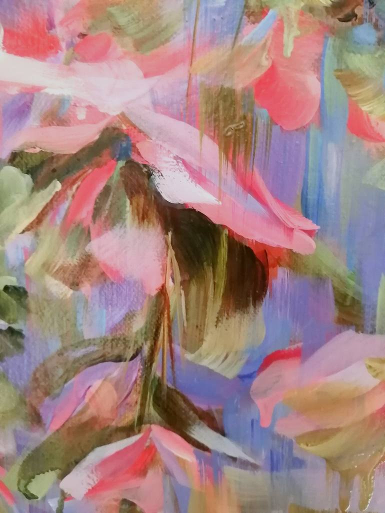 Original Expressionism Floral Painting by Vera Saiko