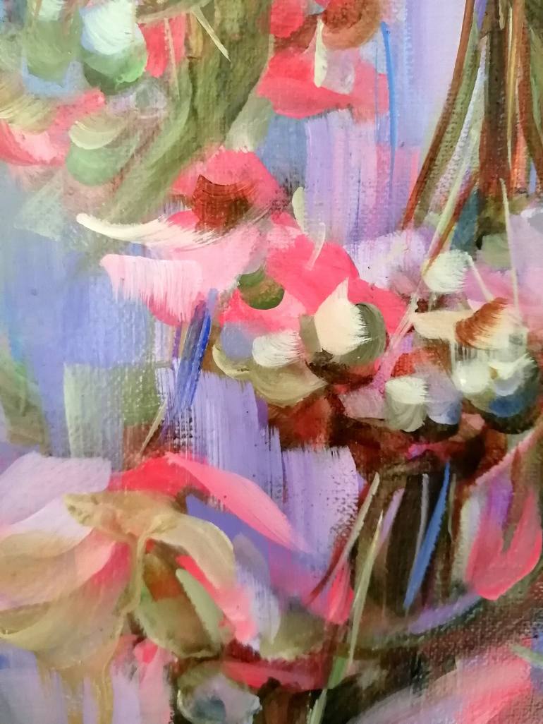 Original Expressionism Floral Painting by Vera Saiko