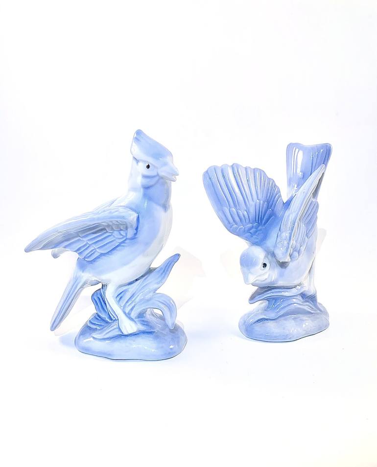 Blue Bird and Blue Jay - Print