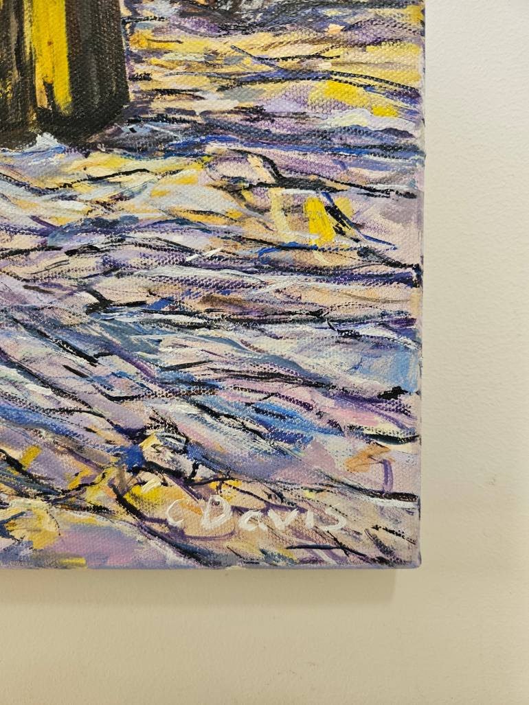 Original Impressionism Beach Painting by Christine Davis