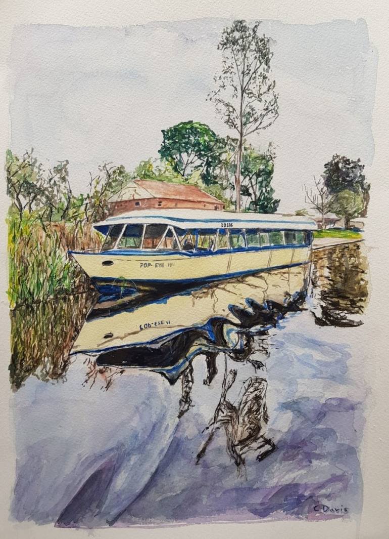 Original Fine Art Boat Painting by Christine Davis