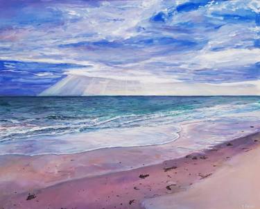 Print of Impressionism Beach Paintings by Christine Davis