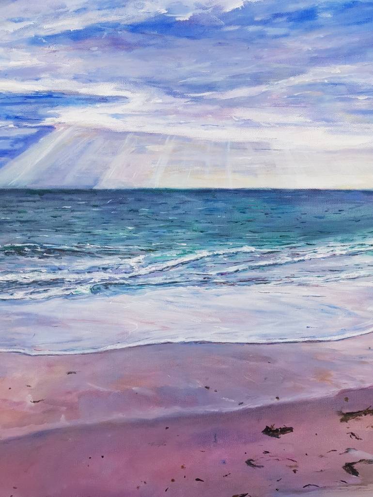 Original Impressionism Beach Painting by Christine Davis