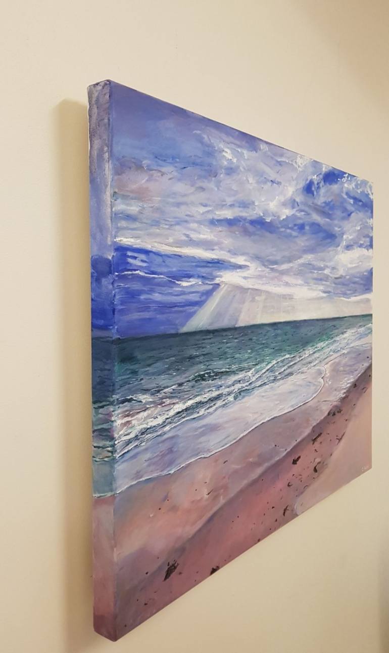Original Impressionism Beach Painting by Christine Davis
