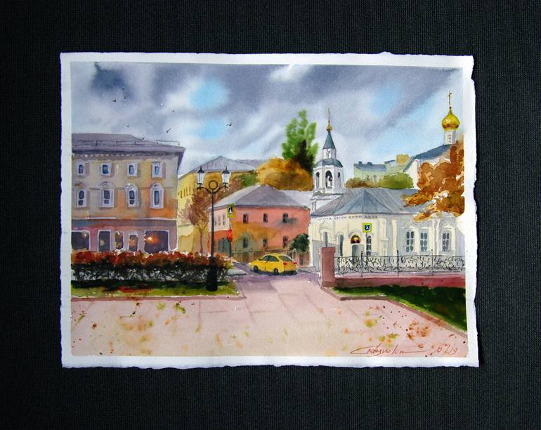 Original Impressionism Cities Painting by Elena Gaivoronskaia