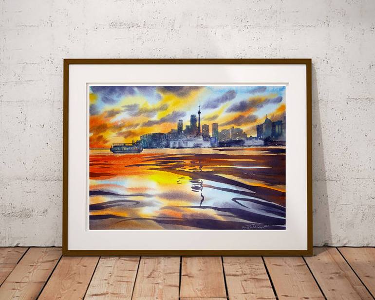 Original Fine Art Cities Painting by Elena Gaivoronskaia