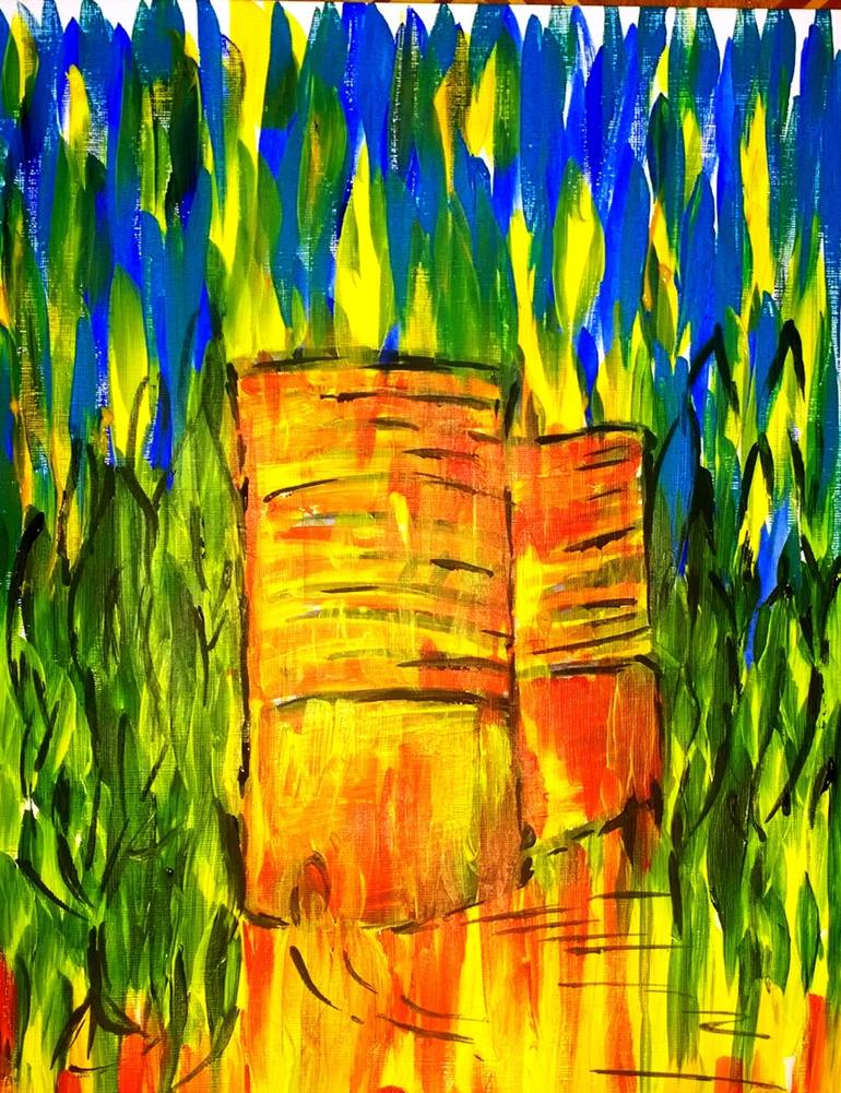 Original Architecture Painting by Shahribanu Abdulaziz | Abstract Art on Paper | Maiden Tower (Baku)- A Monument of Mystery and Memory