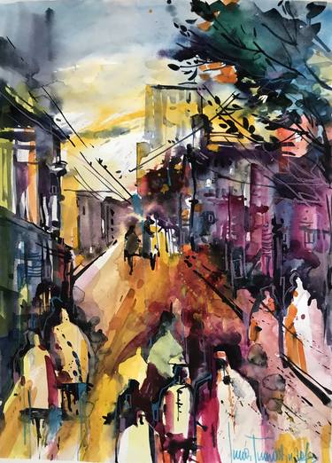 Print of Expressionism Cities Paintings by Inna Pavlecka-Tumarkin