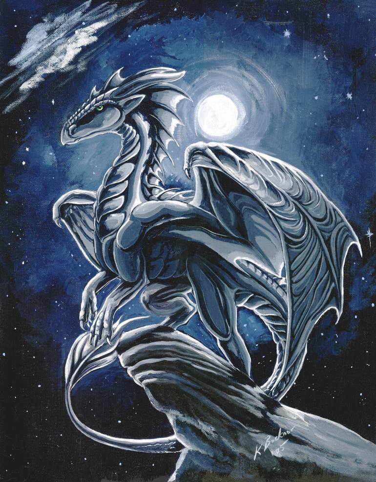 Dragon S Moon Painting By Kristen M Buckner Saatchi Art