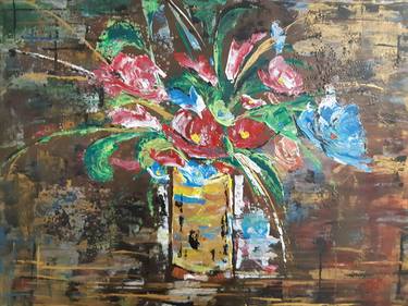 Original Abstract Floral Paintings by Celine Gregoire