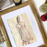 Watercolour woman nude painting.