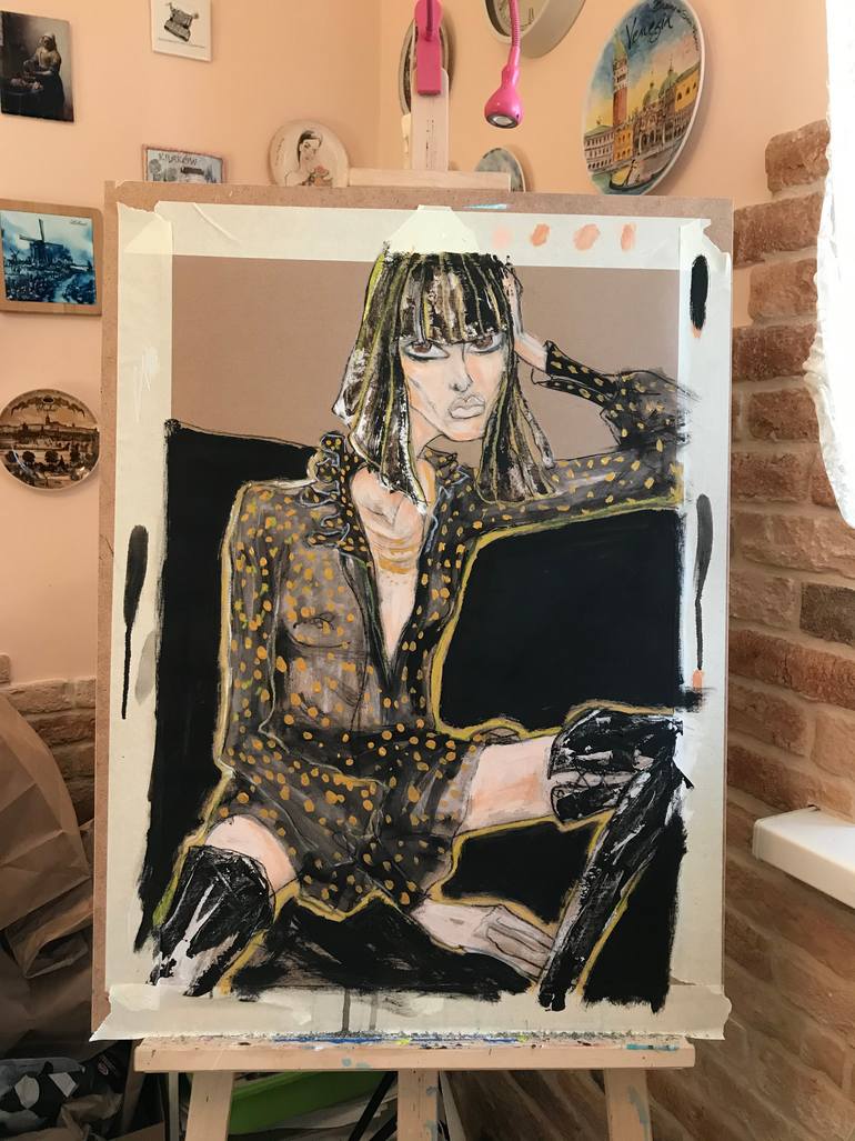 Original Expressionism Fashion Painting by Irena Matiash