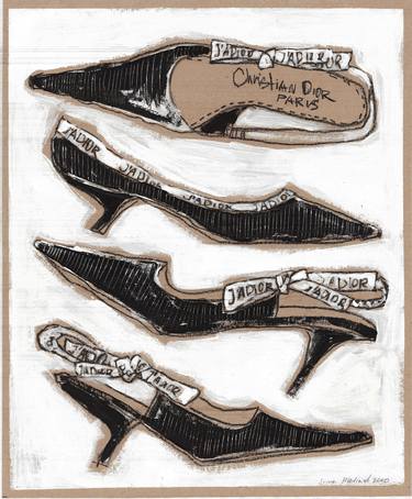 Black women shoes Dior, Fashion illustration. thumb