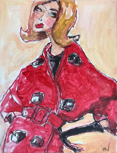 Woman in red. Fashion illustration. thumb