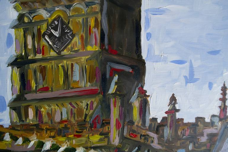 Original Expressionism Cities Painting by Judit Nemeth