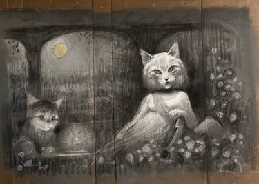 Print of Cats Drawings by Barbara Gardner