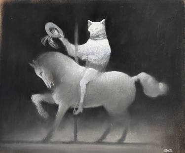 Print of Surrealism Cats Drawings by Barbara Gardner