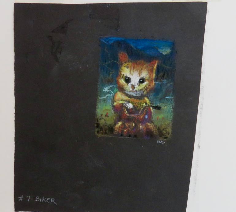 Original Surrealism Cats Drawing by Barbara Gardner