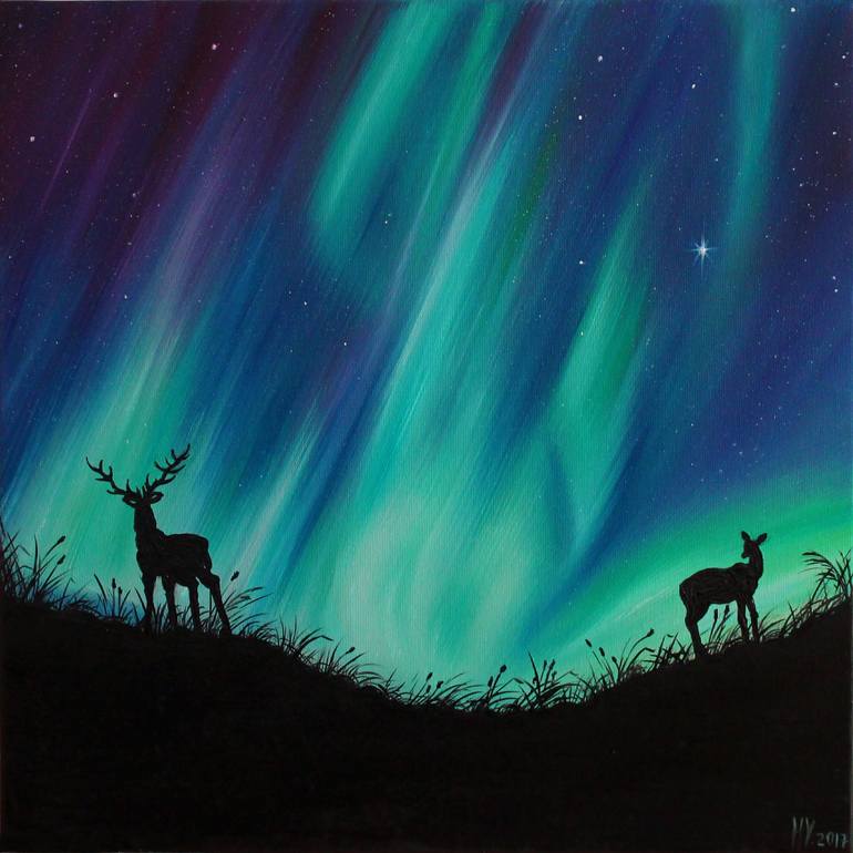 Northern Lights Painting by Hardubej | Art