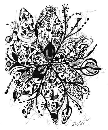 Original Floral Drawings by Behnaz Ahmadian