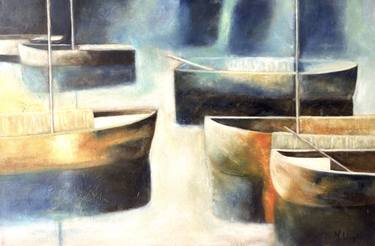 Original Abstract Expressionism Boat Paintings by Marco Vignoli