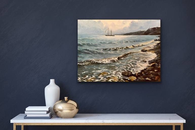 Original Photorealism Seascape Painting by Olga Yashina