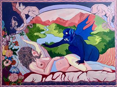 Original Contemporary Nude Painting by Emily Malone