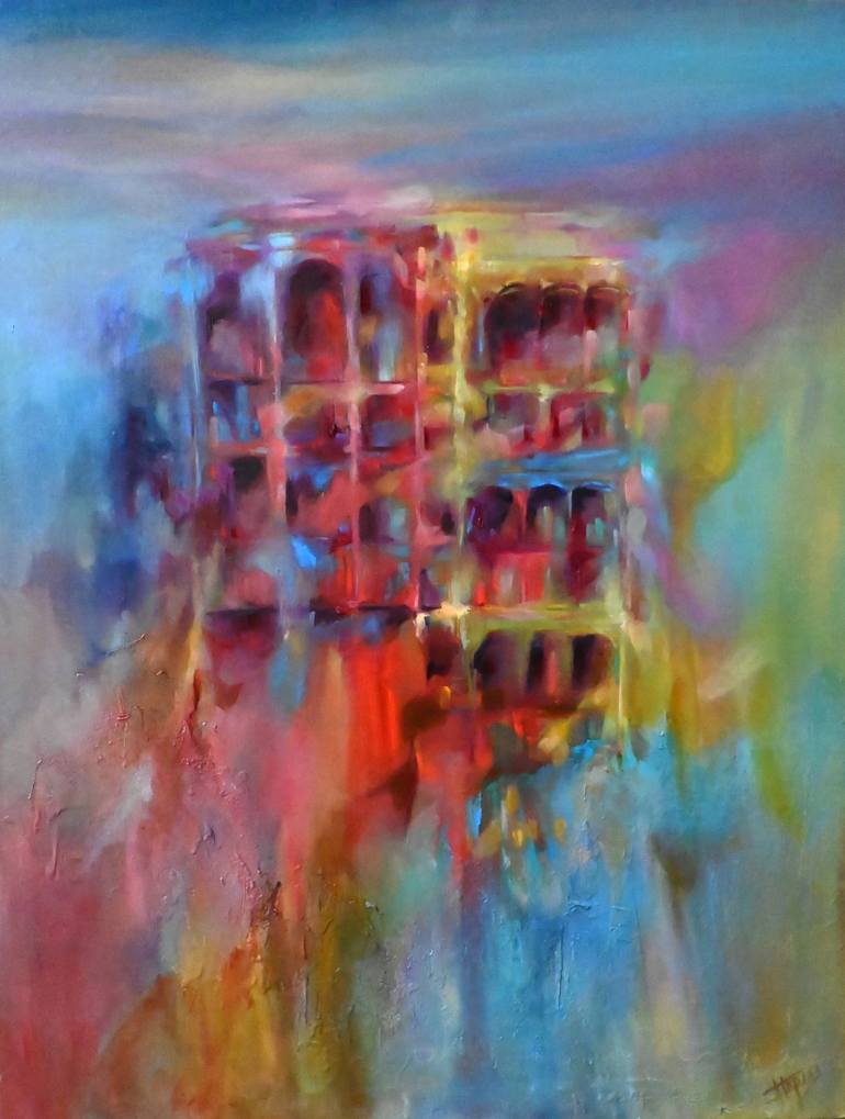 cuenca, enchanted city Painting by Isabel Tapias | Saatchi Art India