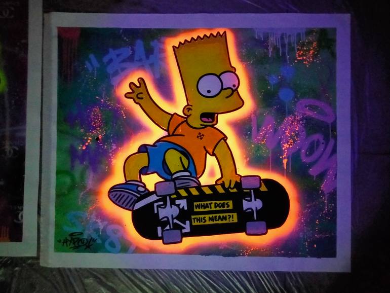 Original Street Art Cartoon Painting by Alessio Hassan Alì