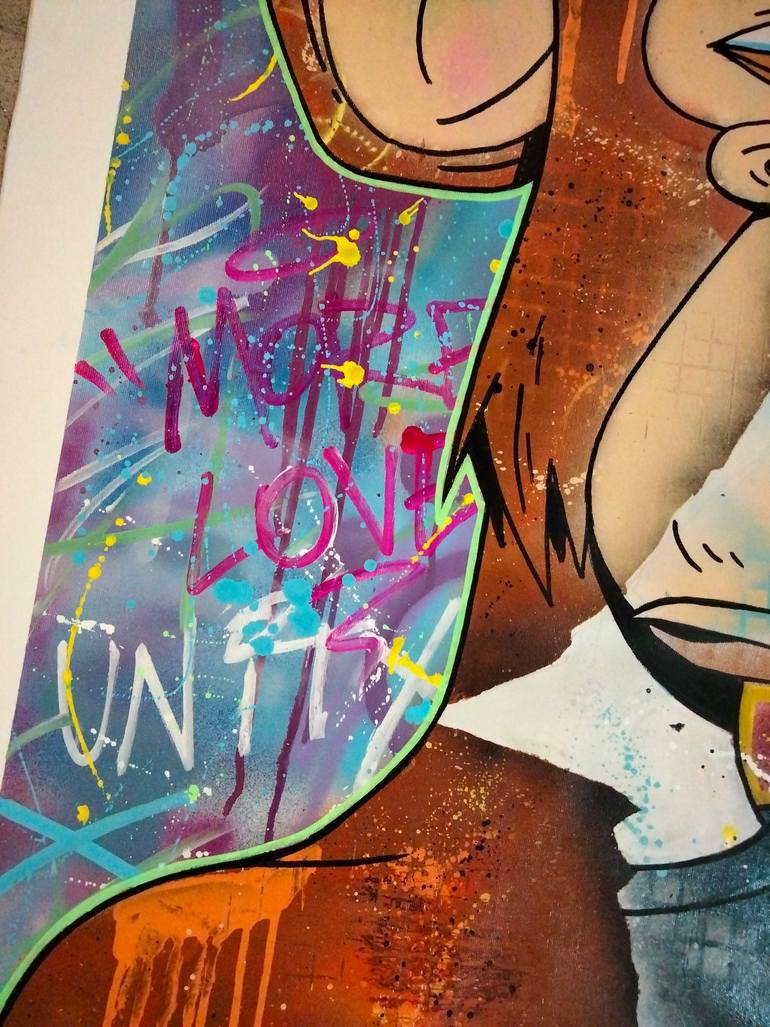 Original Street Art Comics Painting by Alessio Hassan Alì