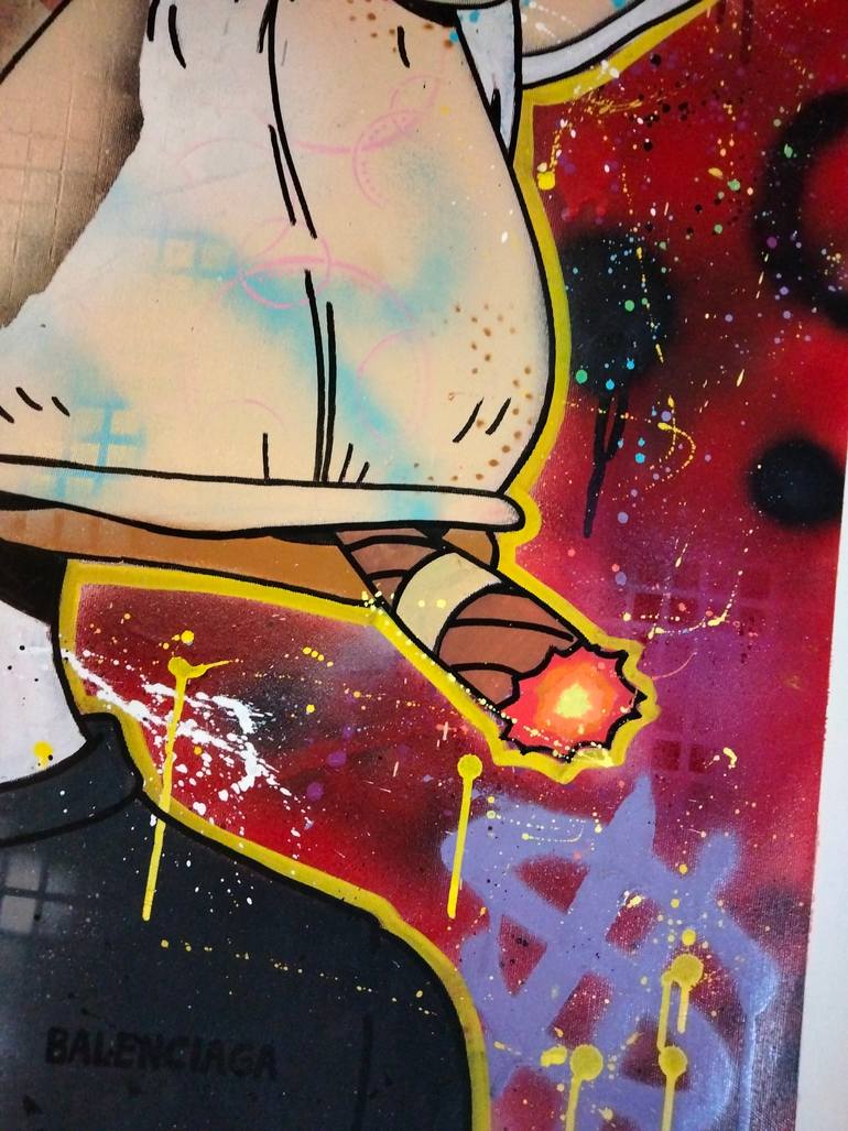 Original Street Art Comics Painting by Alessio Hassan Alì