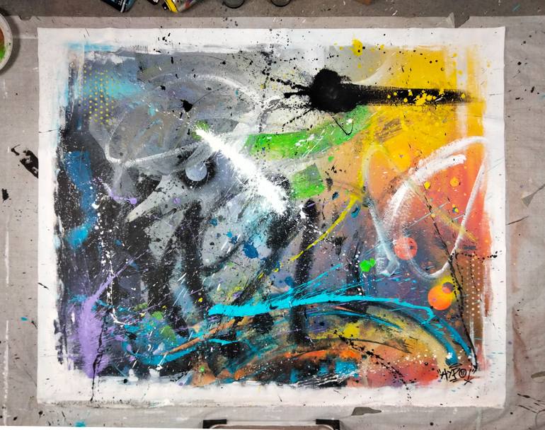 Original Abstract Expressionism Abstract Painting by Alessio Hassan Alì
