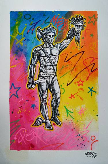 Print of Street Art Classical mythology Paintings by Alessio Hassan Alì